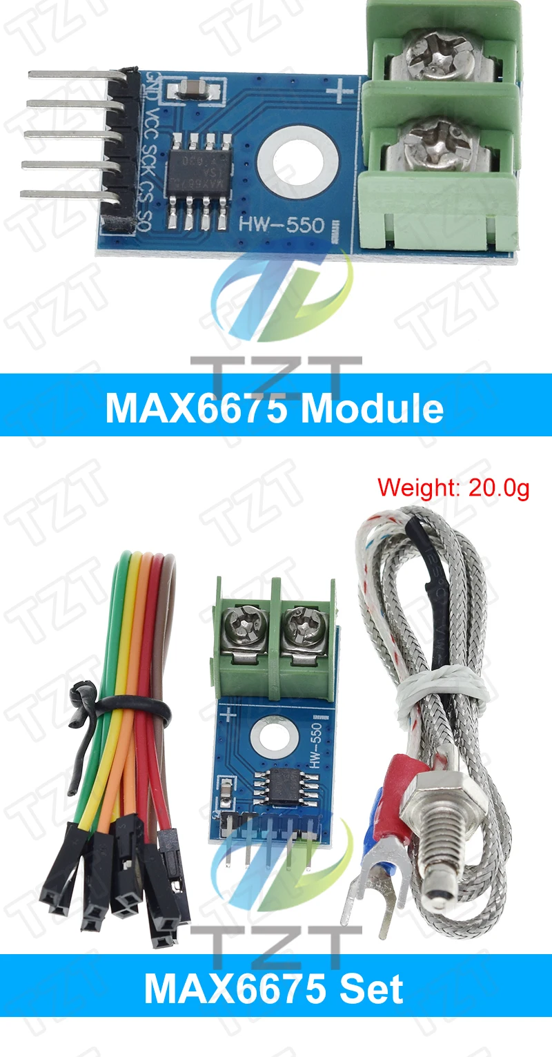 1/2/5PCS TZT MAX6675 Modul + K-Typ Thermoelement-Sensoren Temperaturgrade für Arduino – Detail 5