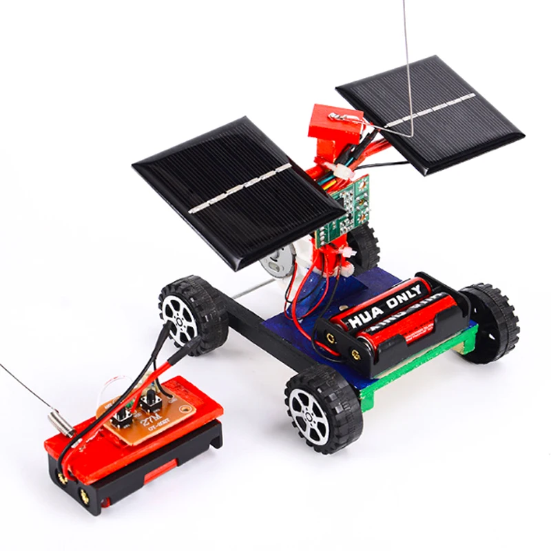 DIY Mini Solar Controle Remoto Sem Fio Carro, Brinquedo Educativo Ciência, Montagem RC Brinquedos, Carro de madeira, Modelo de veículo para crianças