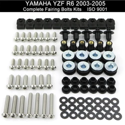 Kit de pernos de carenado completo de acero inoxidable, juego de tornillos y tuercas de velocidad para Yamaha YZF R6 YZF-R6 2003 2004 2005 R6S 2006 2007 2008