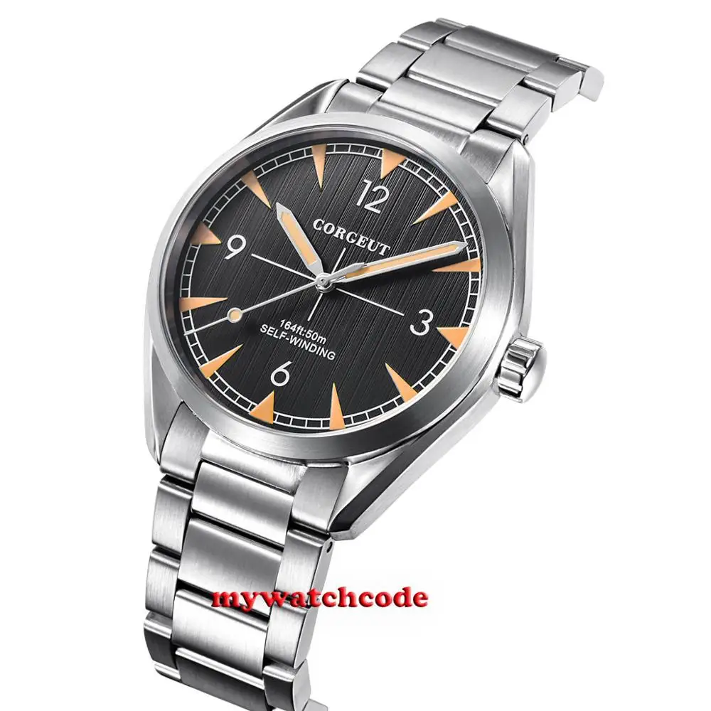 Luxury Top Corgeut 41มม.สีขาว Dial ชายนาฬิกา Miyota 8215 NH35A อัตโนมัติ Mechanical Sapphire Glass นาฬิกาข้อมือ