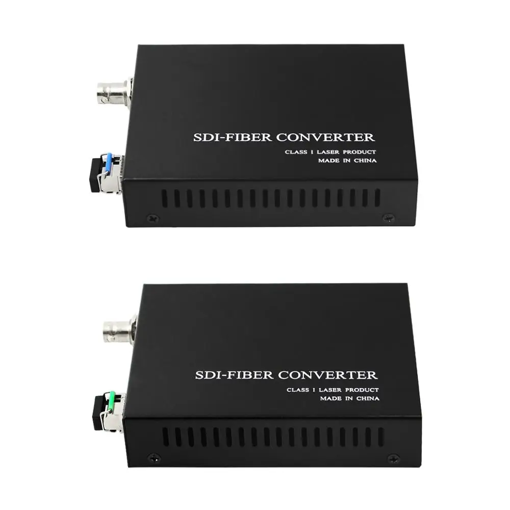 HD SDI Fiber Optic Media Converter Transmitter and Receiver 1 Pair - Video Audio RS485 Data Over Fiber