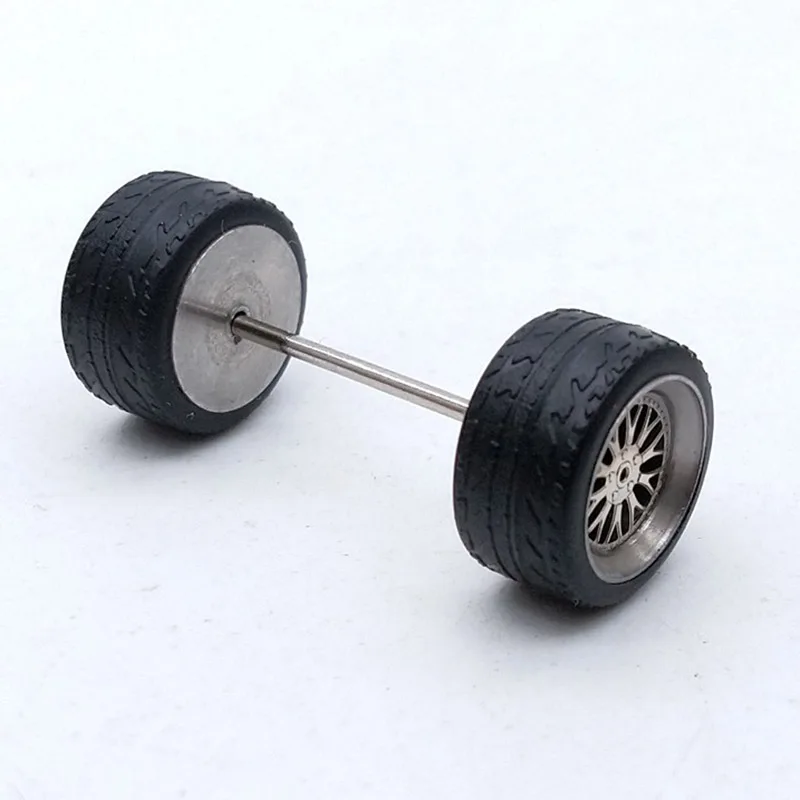 

4 Pcs/set 1:64 Tyre with Axis Model Tire Diecasts Alloy Rubber Wheel Gears Toy Vehicles General Model for Car Change Accessories