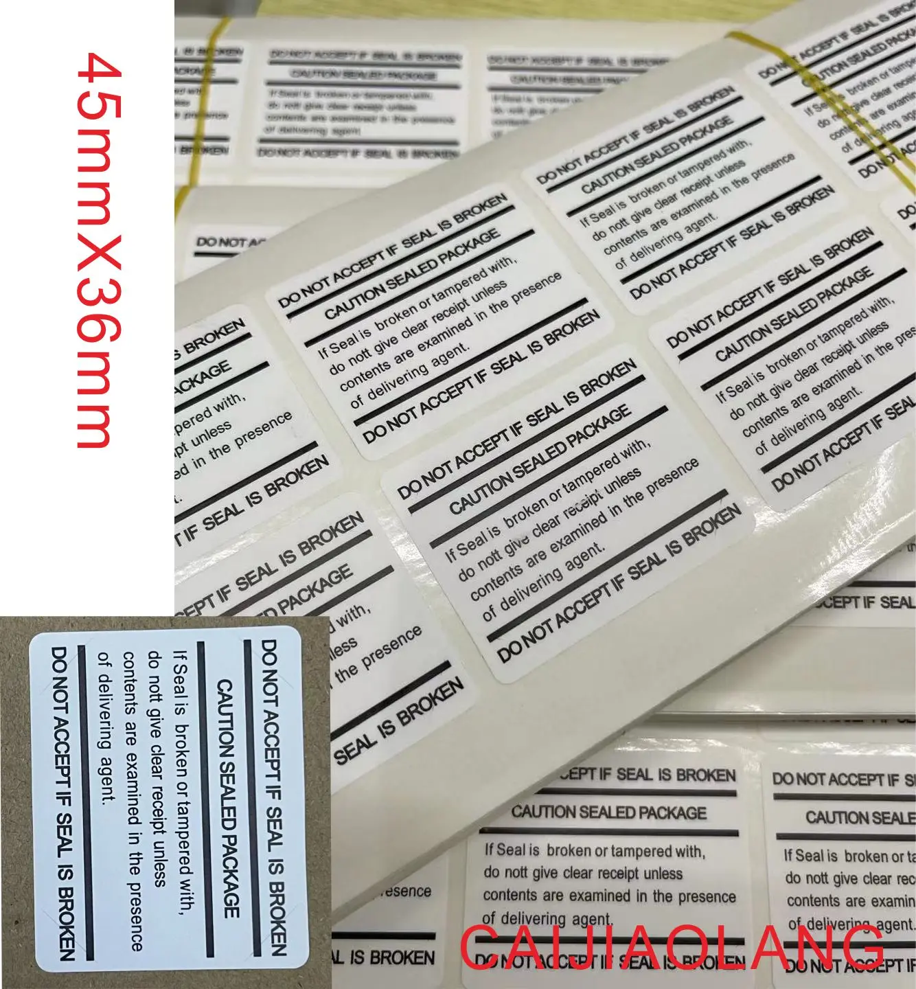 100pcs/lot batch universal mobile phone sealed label sticker 45mmX36mm white