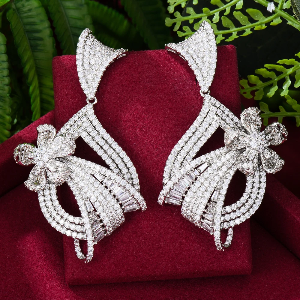 

KellyBola Aristocratic High Quality Zircon Pendant Earrings Dubai Women's Fashion Sweet Jewelry Accessories New Trend in 2021