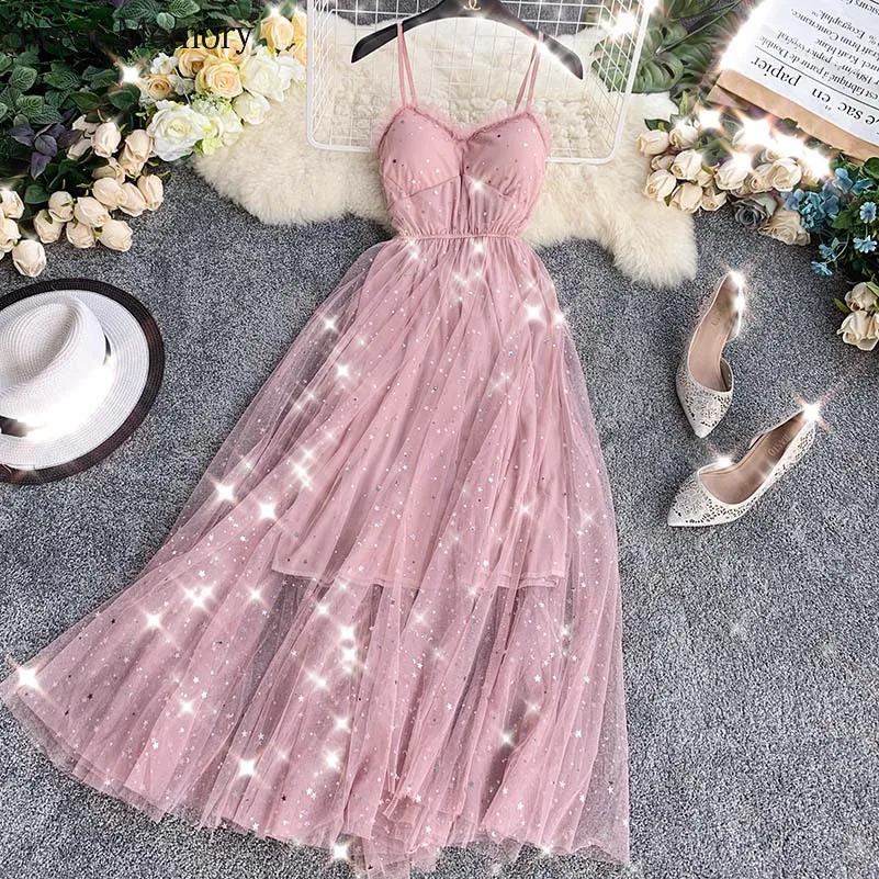 Sweet Memory 2021 Summer Beach Black Pink Blue White Cocktail Dresses Lady Lace Mesh Vestidos Elegant Women Dress