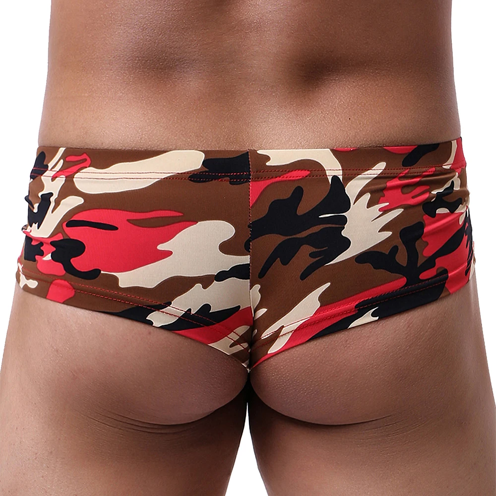 iKingsky Men\'s Camouflage Cheeky Boxer Sexy Mini Cheek Underwear Stretch Brazilian Back Mens Under Panties