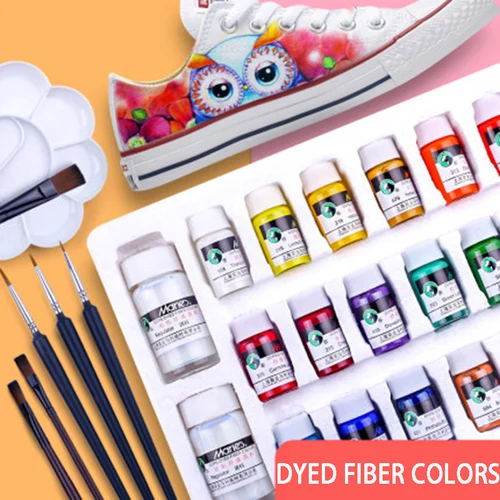 Imagen 2 del producto Pintura textil permanente de fibra teñida Dope de Marie, 12/18/24/36 colores, 10ml/tubo impermeable para ropa y lienzo DIY
