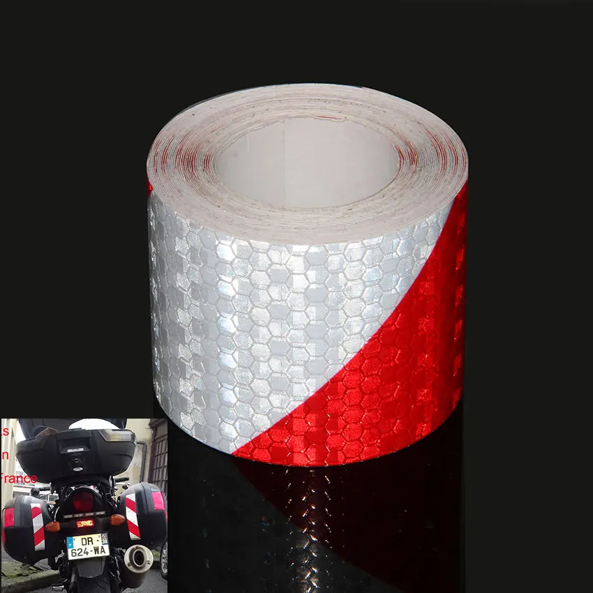 3M Reflecting Tape Stickers For Moto Honeycomb Motorcycle Stickers Trailer Cars Yellow Black Reflective Tape Self Adhesive Decal