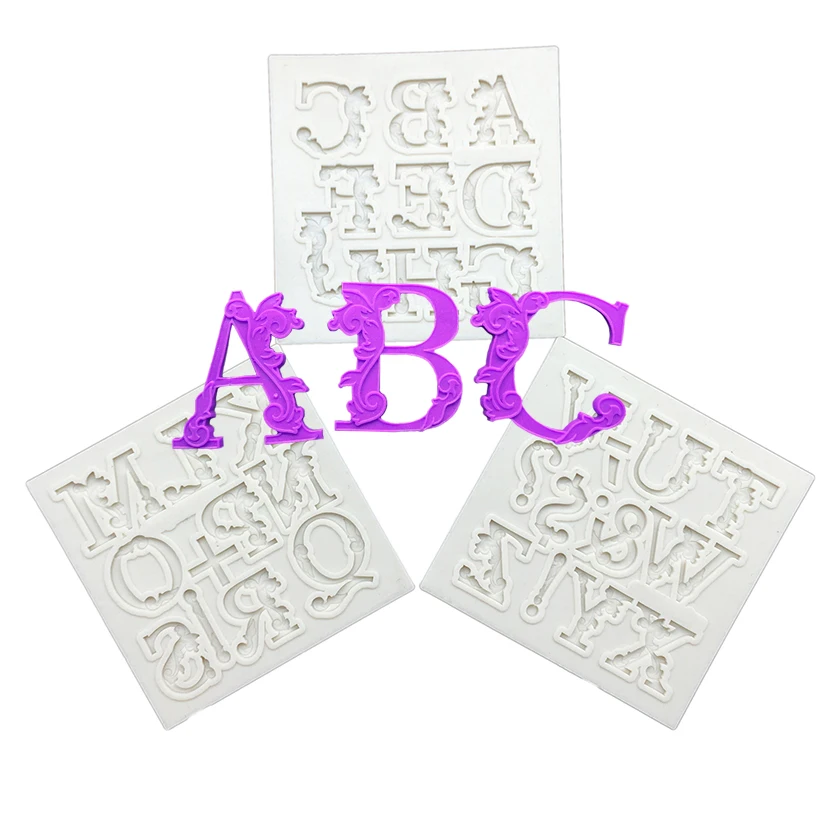 Alphabet Number Letter Silicone Mold Sugarcraft Cupcake Baking Mold Fondant Cake Decorating Tools