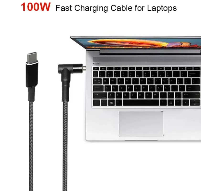 100W PD USB C to 4.5x3.0mm Dc Power Charger Converter USB Type C Adapter Cable Cord for HP Notebooks Stream 11 13 14 15 Spectre