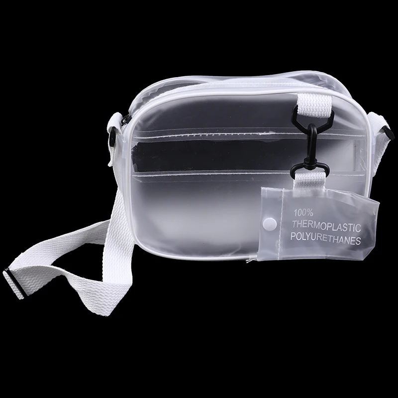 Causual Transparent Clear Woman Crossbody Bags Shoulder Bag Handbag Jelly Small Phone Bags with Card Holder Wide Straps Flap