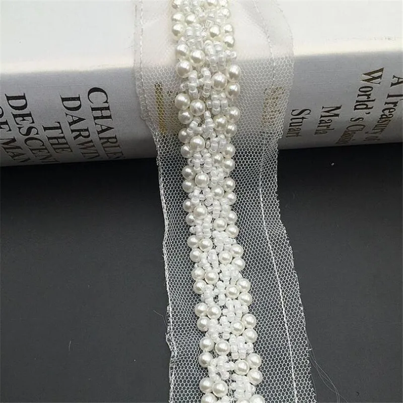 1yard DIY Rhinestone lace Milk silk bar code lace spot white black water soluble lace embroidery lace underwear dress wedding