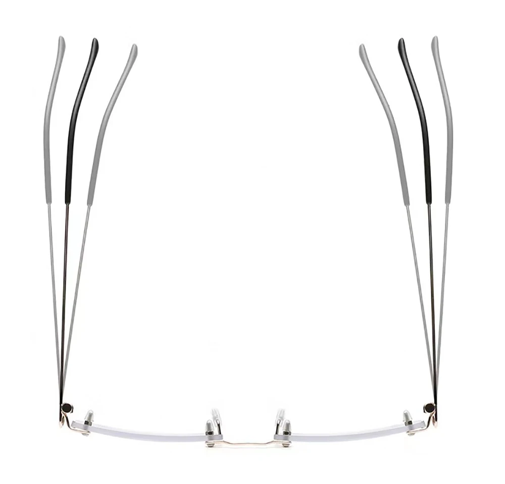 Mode Rimmlose Lesebrille Flexible Legierung Rahmenlose Brillen Mit Fall Retro Quadratischen Rahmen Gläser Für Männer Dioptrien + 3,5 + 4 – Detail 9