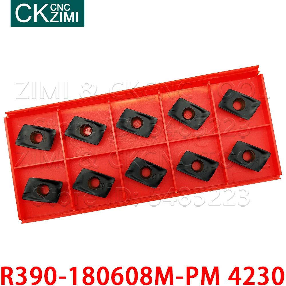 R390-180608M-PM 4230 R390 180608M PM 4230 كربيد إدراج طحن إدراج أداة قطع تحول أدوات CNC فهرسة أدوات للصلب