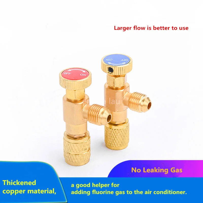 

2Pcs Refrigeration Charging Air Conditioning Adapter For R410A R22 1/4" Liquid Safety Valve Hose R22 Copper Adapters