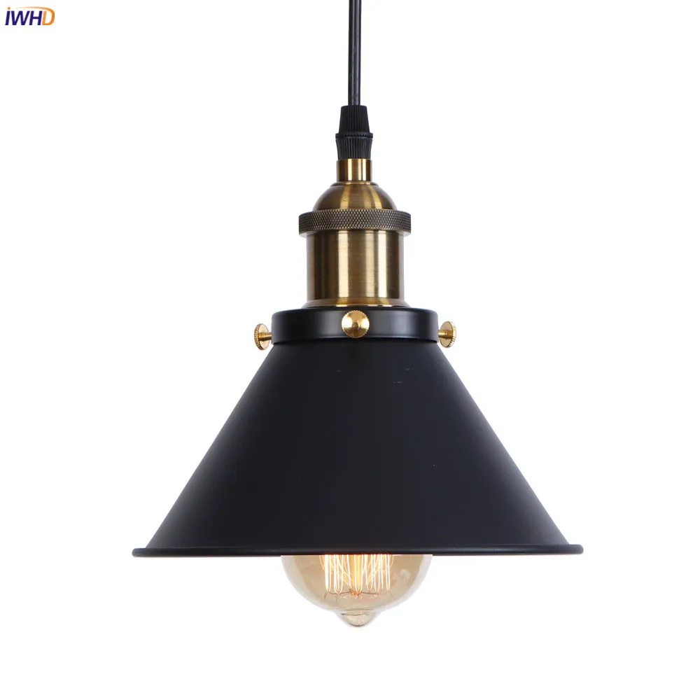 IWHD Loft Decor Industrial Pendant Lamp Bedroom Dinning Living Room Edison Retro Vintage Hanging Light Lamparas Colgantes LED