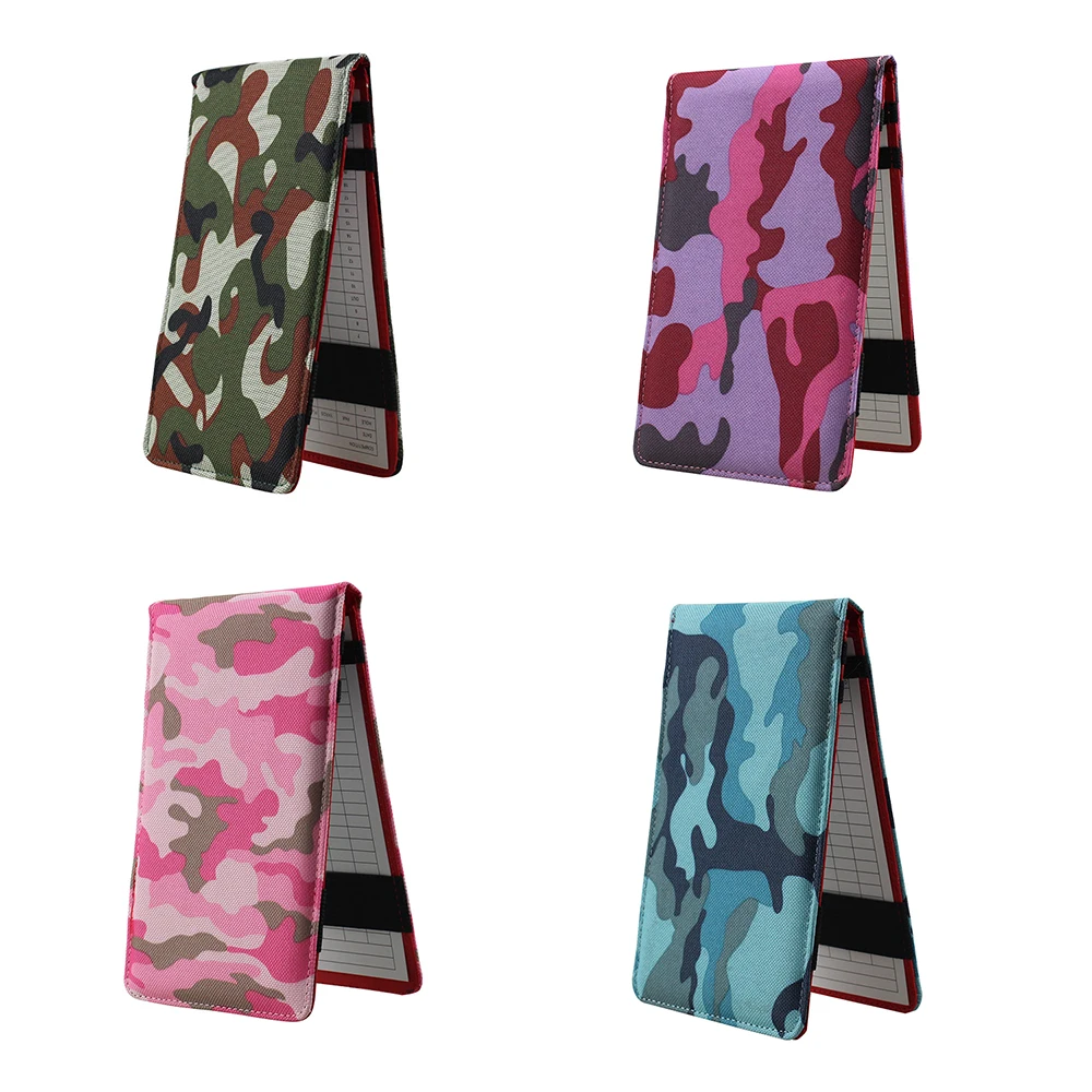 Camouflage Color Golf Scorecard Holder Oxford Cloth Score Notebook Accessories