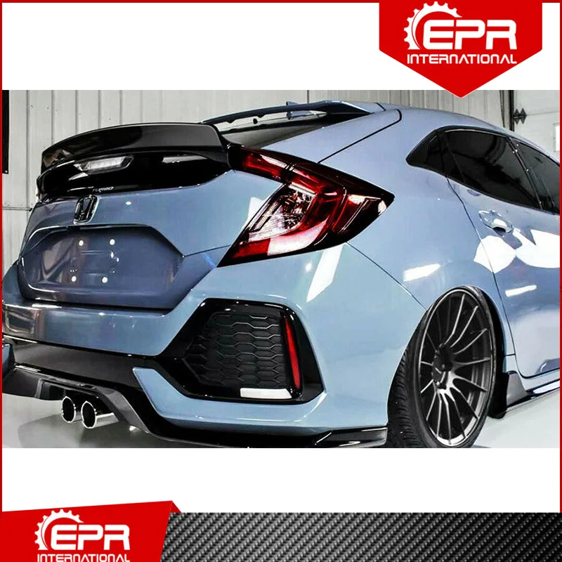 For Civic FK7 FK8 5Door Hatchback HK Type Glass Fiber Spoiler Trim Body Kit Racing Tuning Part FK8 FK7 FRP Wing Ducktail Lip