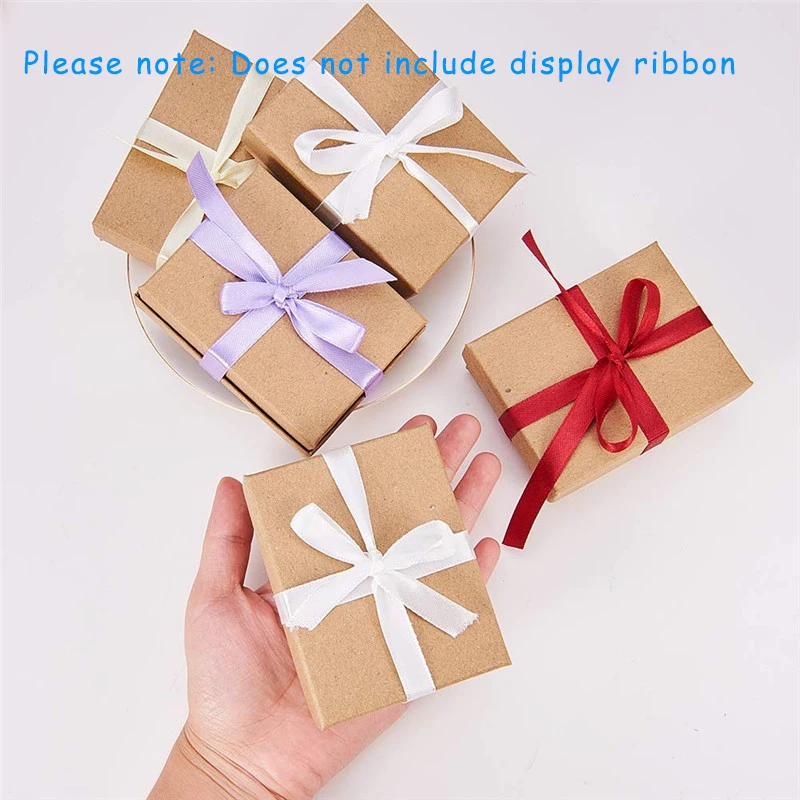12pcs/Lot Small Size 9x7x3cm Kraft Square Cardboard Jewelry Boxes for Jewelry Set and Packaging Box,Tan F80