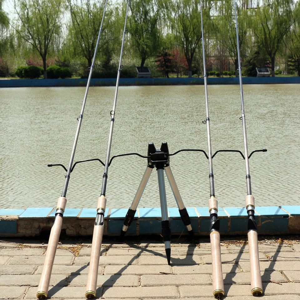 NEW 1.8M 2.1M 2.4M 2.7M Telescopic Fishing Rod Carbon Fiber Lengthen wooden handle Spinning Casting Rod Portable Trout Rod pesca