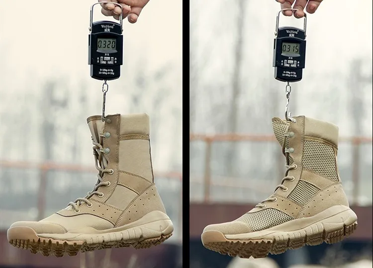 Botas militares ultraligeras con cremallera para hombre y mujer, zapatos de escalada al aire libre, entrenamiento táctico, malla transpirable,