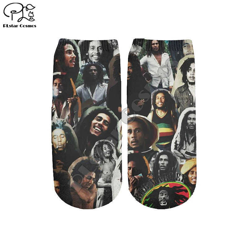 PLstar Cosmos Reggae Bob Marley Colorful HipHop NewFashion Casual 3DPrint Women/men/boy/girl Summer Autumn Short Ankle Socks s-3