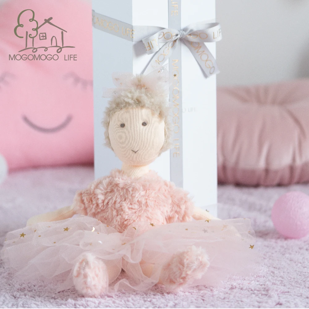 

Luxury Mogo Pink Ballet Girl Dolly Sweet Gift for Kids Baby Appease Toys Handmade Ballerina Pink Princess Girl Rag Doll