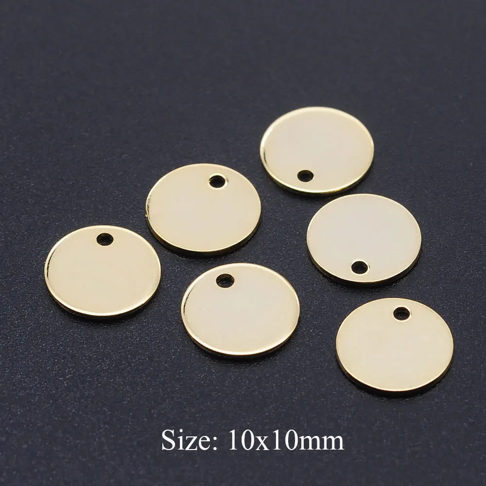 10pcs/lot 316 Stainless Steel    6mm-12mm Round Blank Charms Wholesale Top Quality Never Tarnish Jewelry Making Charms