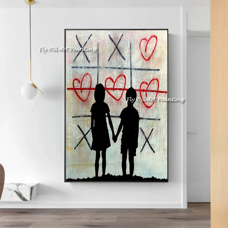 

Paint Handmade Oil Painting Wall Art Picture Home Decor shadow of lover on oil canvas for living room decor, gallery