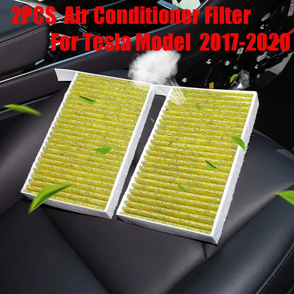 

For Tesla Model 3 2017-2023 Car Cabin Air conditioner filter with Activated Carbon 2PCS