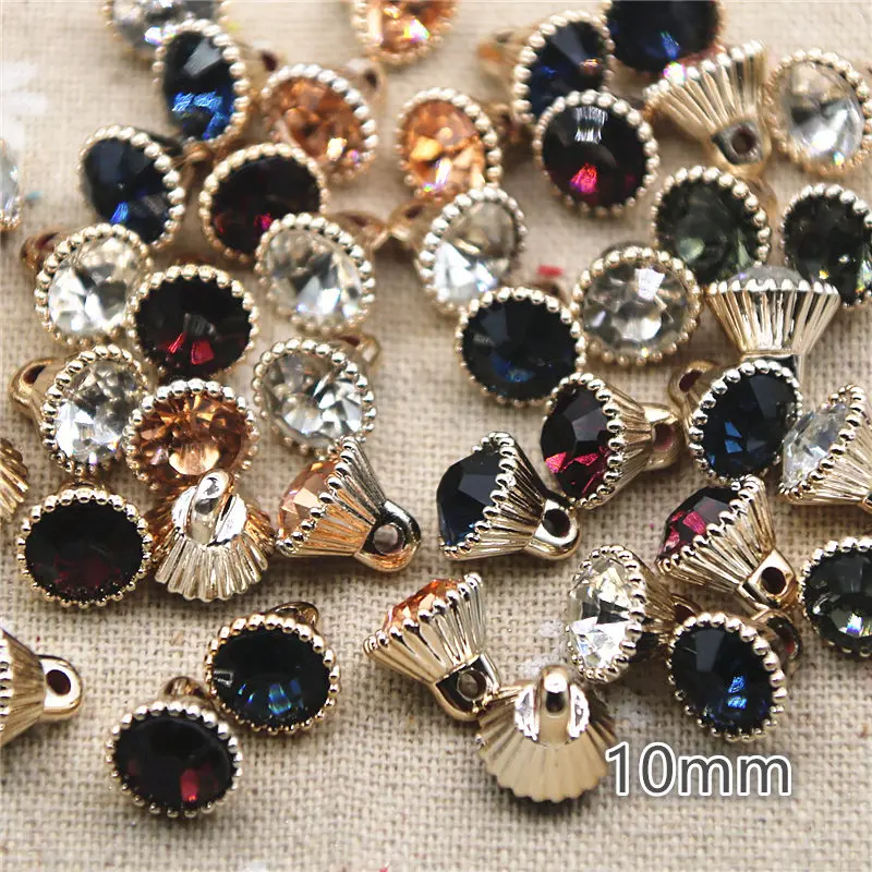 20pcs 10mm round multicolor rhinestones Buttons Home Garden Crafts Cabochon DIY Accessories