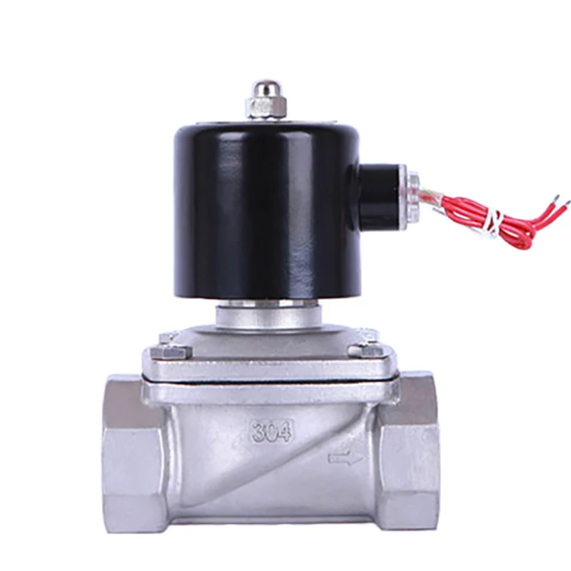 2 "Edelstahl Normalerweise Geschlossen Magnetventil Pipeline steuerschalter ventil wasser ventil Für Wasser Öl Luft 220 V – Detail 9