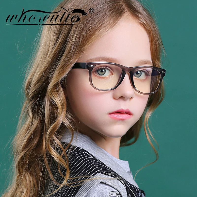 WHO CUTIE Kid Optical Glasses Children TR90 Frame Girl Anti Blue Light Eyewear Square Computer Boy Transparent Eyeglasses S469