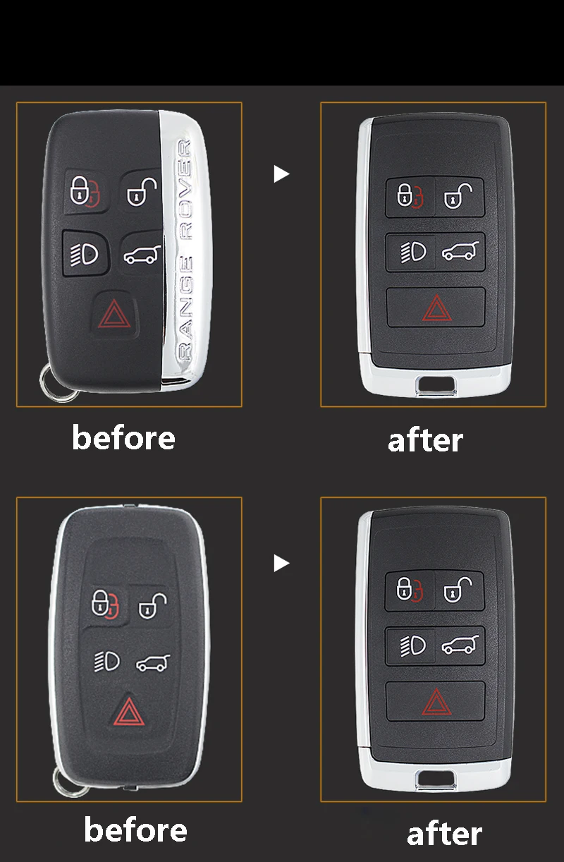 Zmodyfikowana obudowa kluczyka do samochodu obudowa pilota bez kluczyka etui na klucze do Land rovera Range rovera LR2 LR4 do Jaguar XE XF Xj F X S