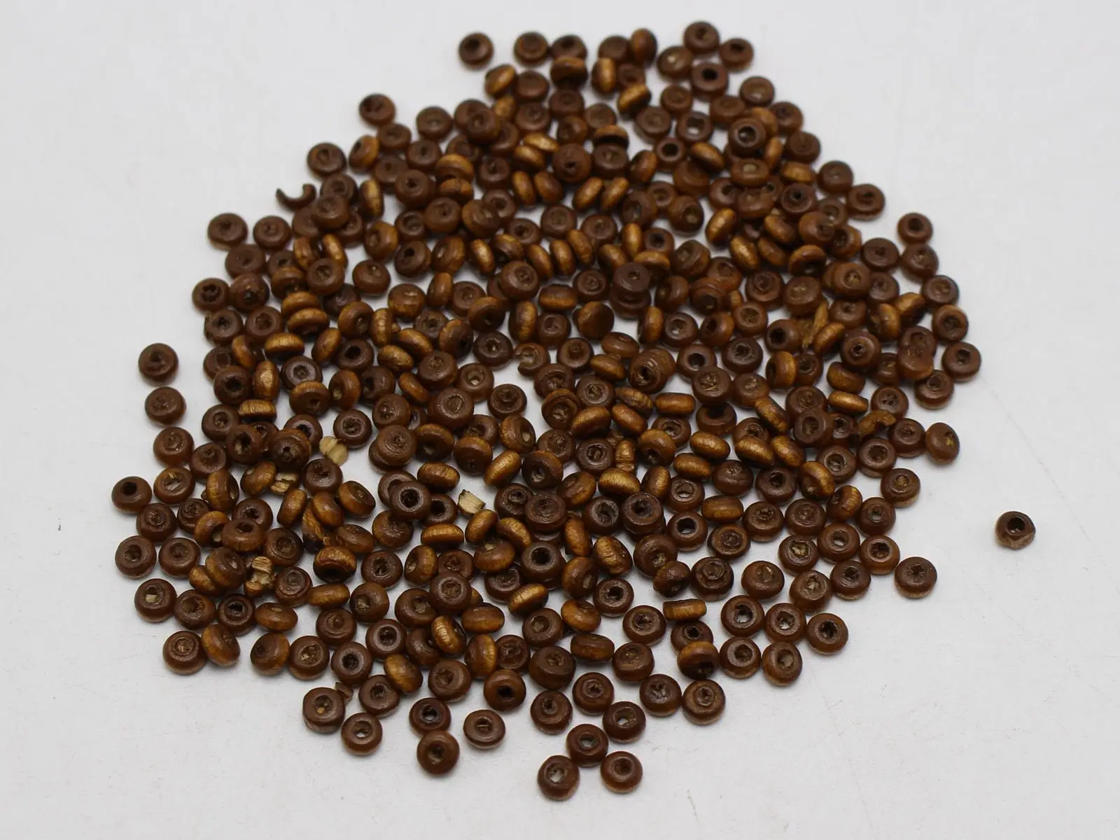 1000  Coffee 4mm Round Wood Seed Beads~Wooden