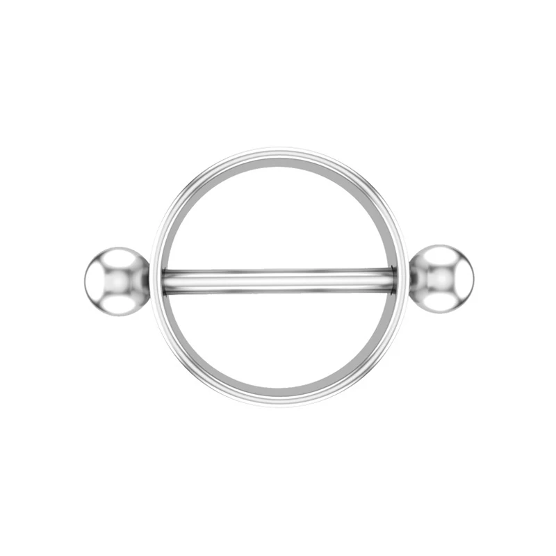 Nipple ring 14G Surgical steel Pin Round Concise Style Men Women Body piercing Simple Stainless Steel Fashion Jewelry