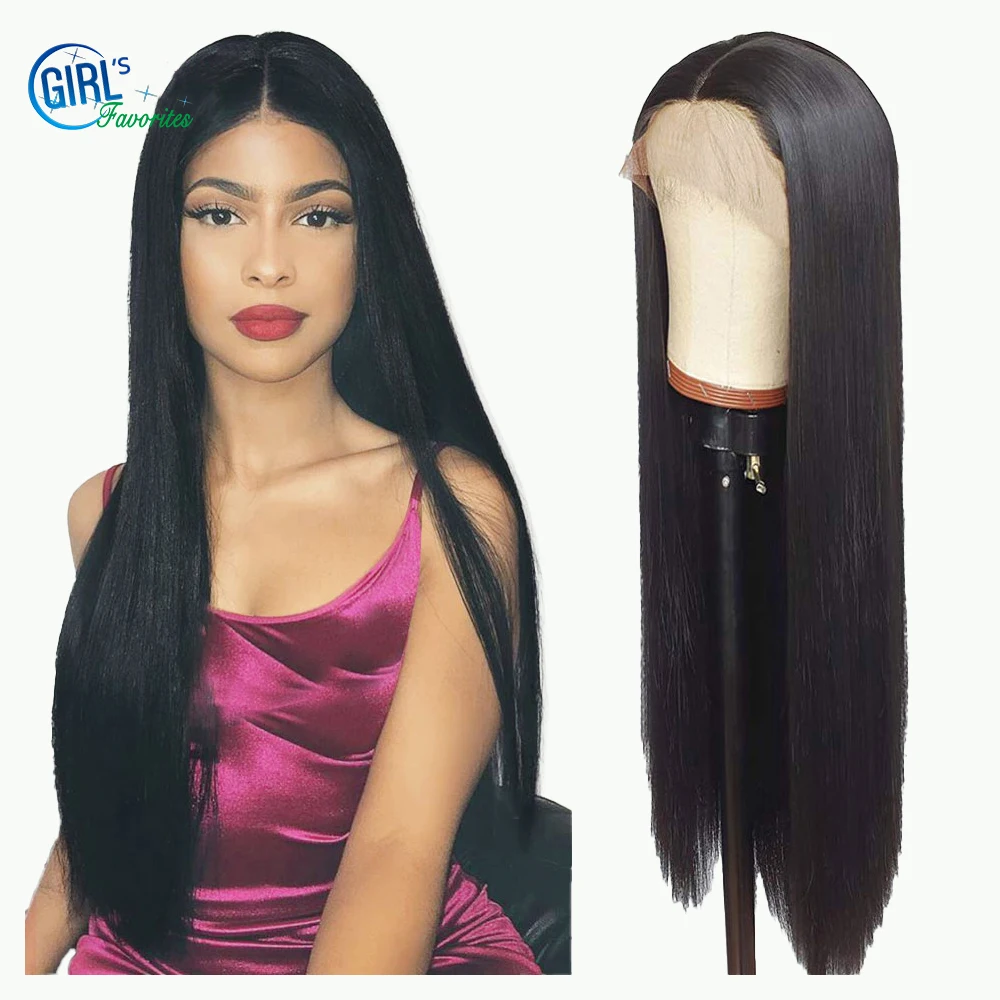 

Brazilian Human Hair Wig 13X4 Lace Front Wig 250 Density Bone Straight Hair Wig 30 Inch Can Be Dyed And Bleached Pre Plucked