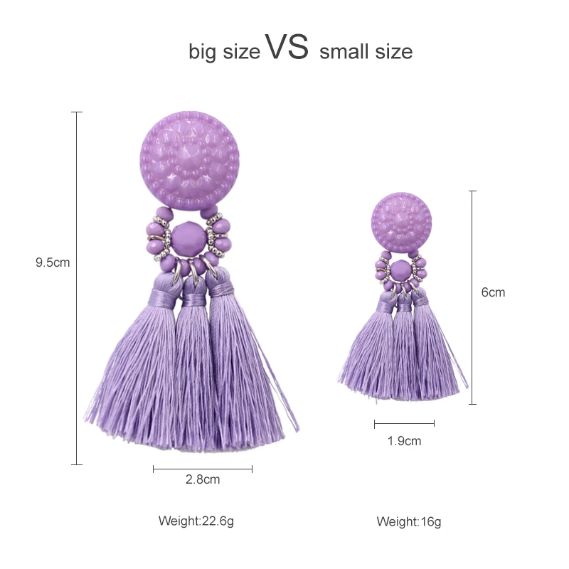 Bohemia Tassel Earrings for Women Green Multi-color Beads Fringe Earring Summer Earing Boucle D\'oreille Pendante New
