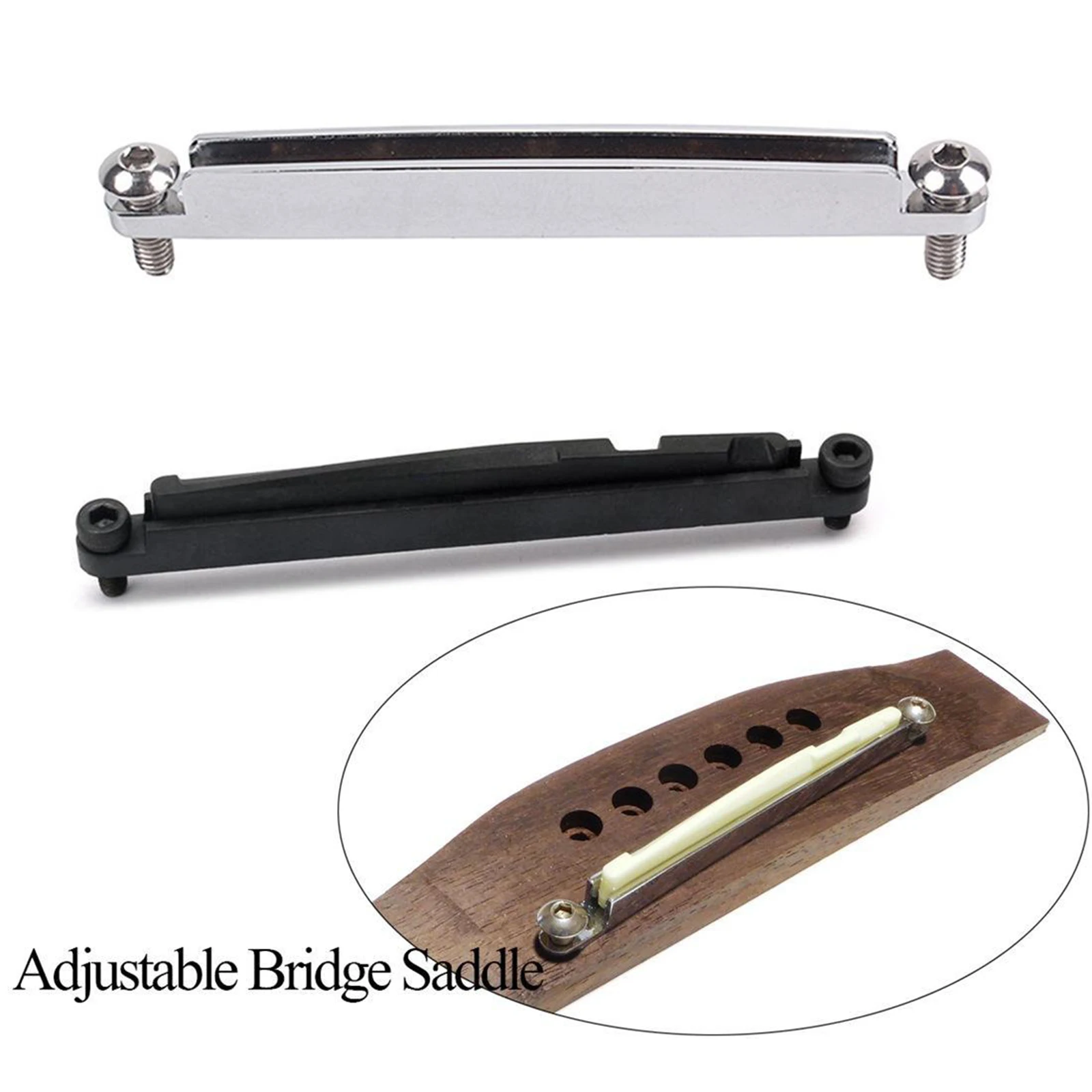 1pc Steel Acoustic Guitar Bridge Adjustable Saddle Rail Repair Replace Old Accs Acoustic Guitar Replacement