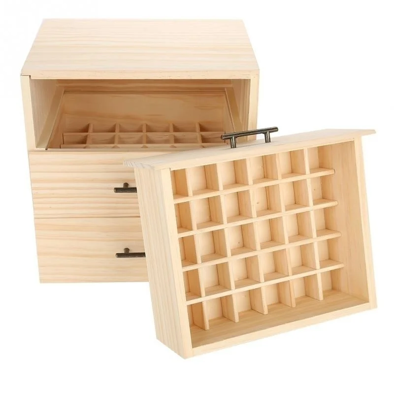 90 Bottles Essential Oil Wooden Box Organizer Large Wood Storage Case Protector