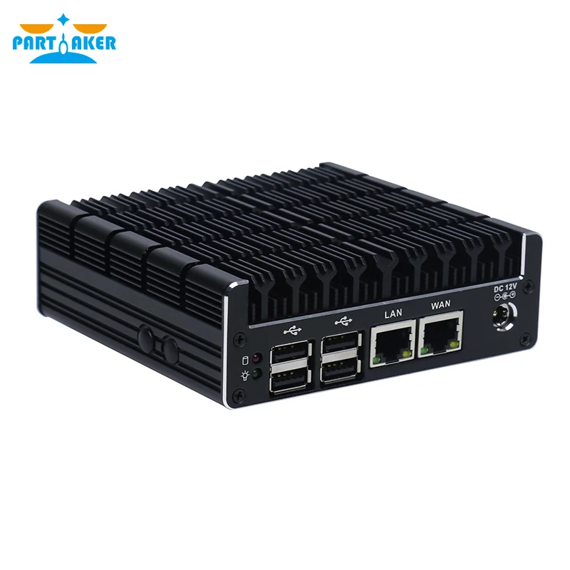 Partaker Tường Lửa Micro Thiết Bị Máy Tính Mini 2 Cổng LAN Intel Dual Core J3060 CPU AES-NI 1 * COM 2 * HDMI 2 * USB3.0 Giành Chiến Thắng 7 Linux Minipc