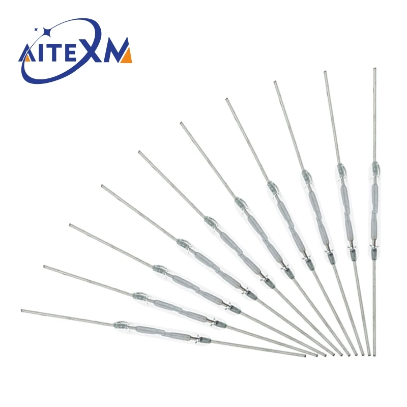 AITEXM 10pcs N/O Reed switch Magnetic Switch 2 * 14mm Normally Open Magnetic Induction switch For Arduino