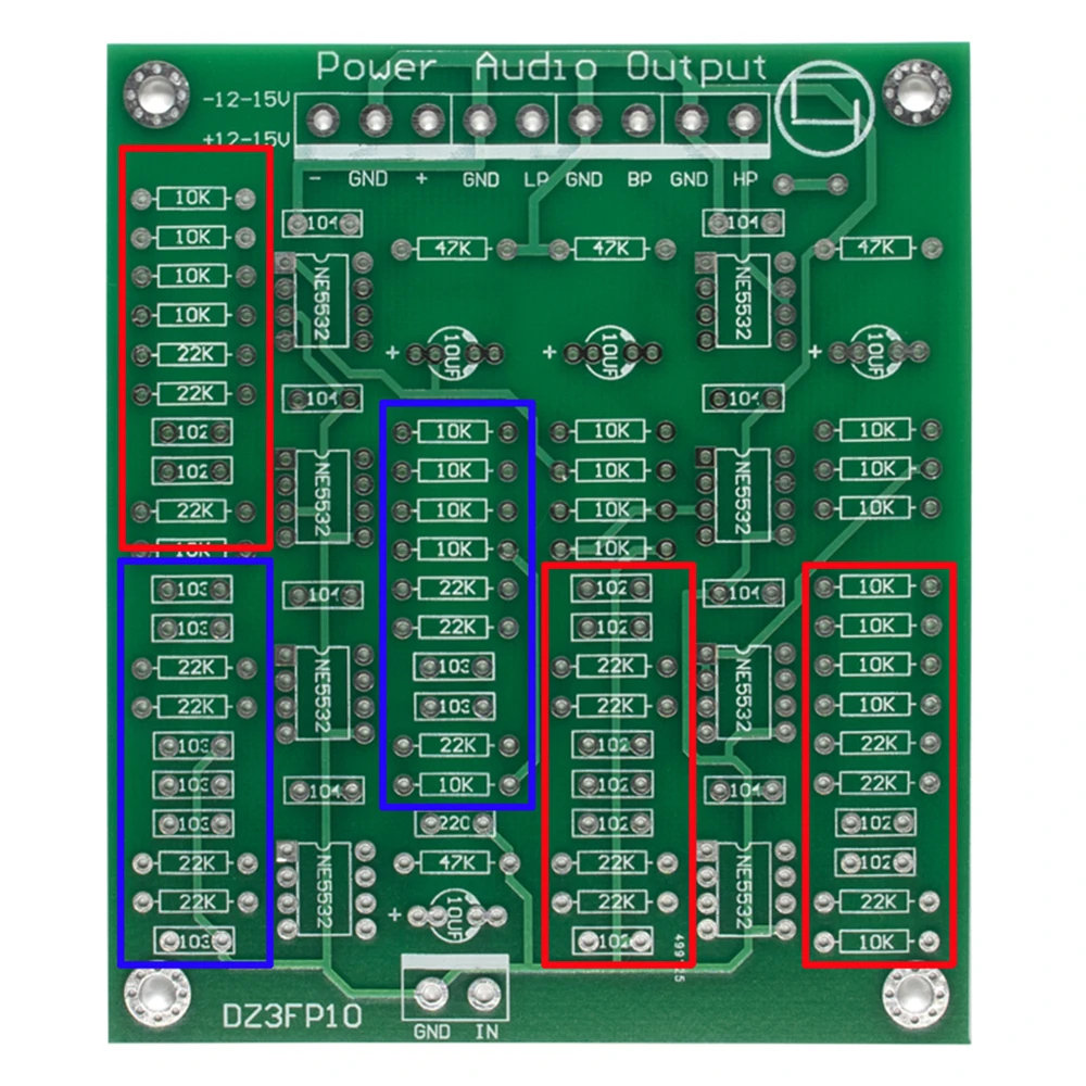 Placa de preamplificador NE5532 NE 5532 Op Amp, ajustable, personalizado, 3 CANALES, divisor de frecuencia, cruce de agudos, rango medio, bajo, Kit