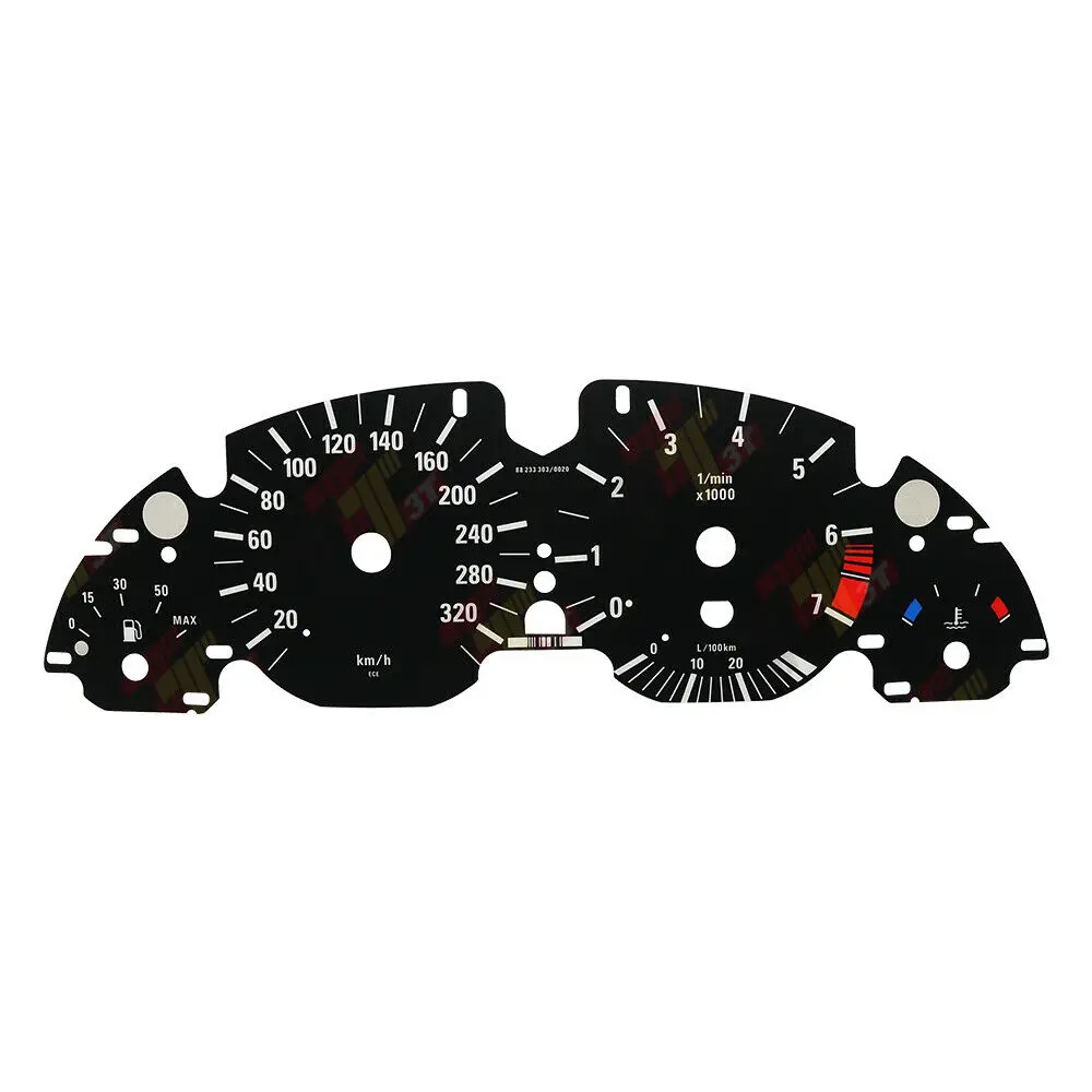 

Gauge Face Overlay for BMW E38 E39 E53 X5 Instrument Cluster Facelift 320KM/H Color Black