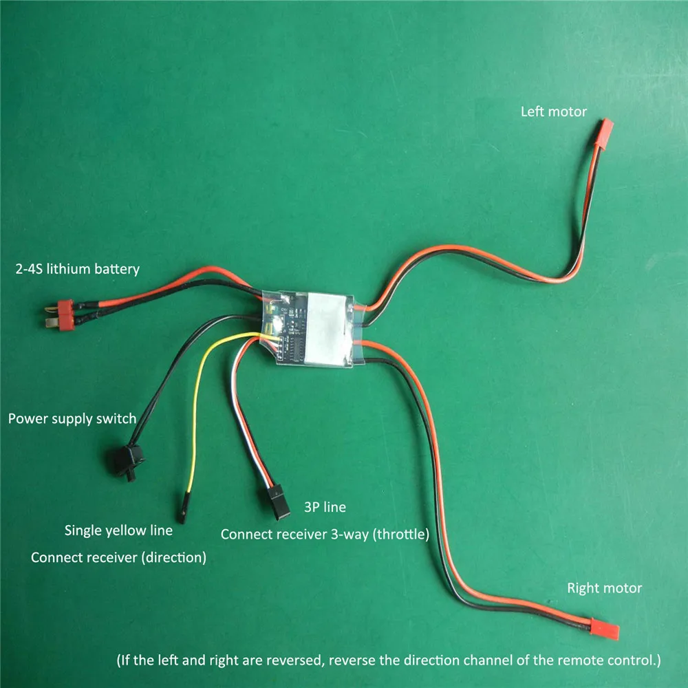 2-4S 20A x2 Doppio di Senso Unidirezionale Spazzolato Regolatore di Velocità ESC per RC Barca Esca FAI DA TE Pezzi di Ricambio accessori