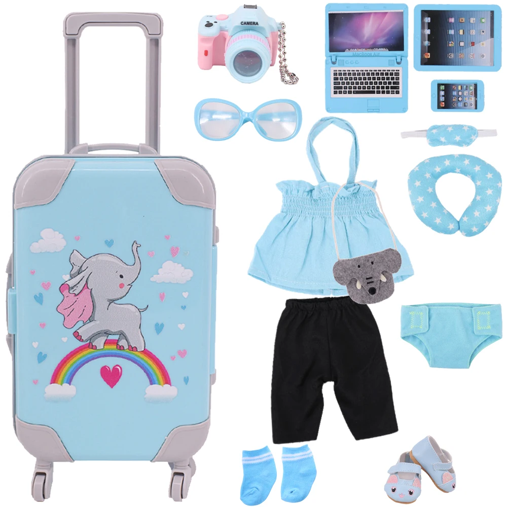 Reborn Doll Clothes Shoes Suitcase Accessories FitS 18 Inch American&43Cm Baby Born New Doll Our Generation Girl`s Toy DIY Gifts