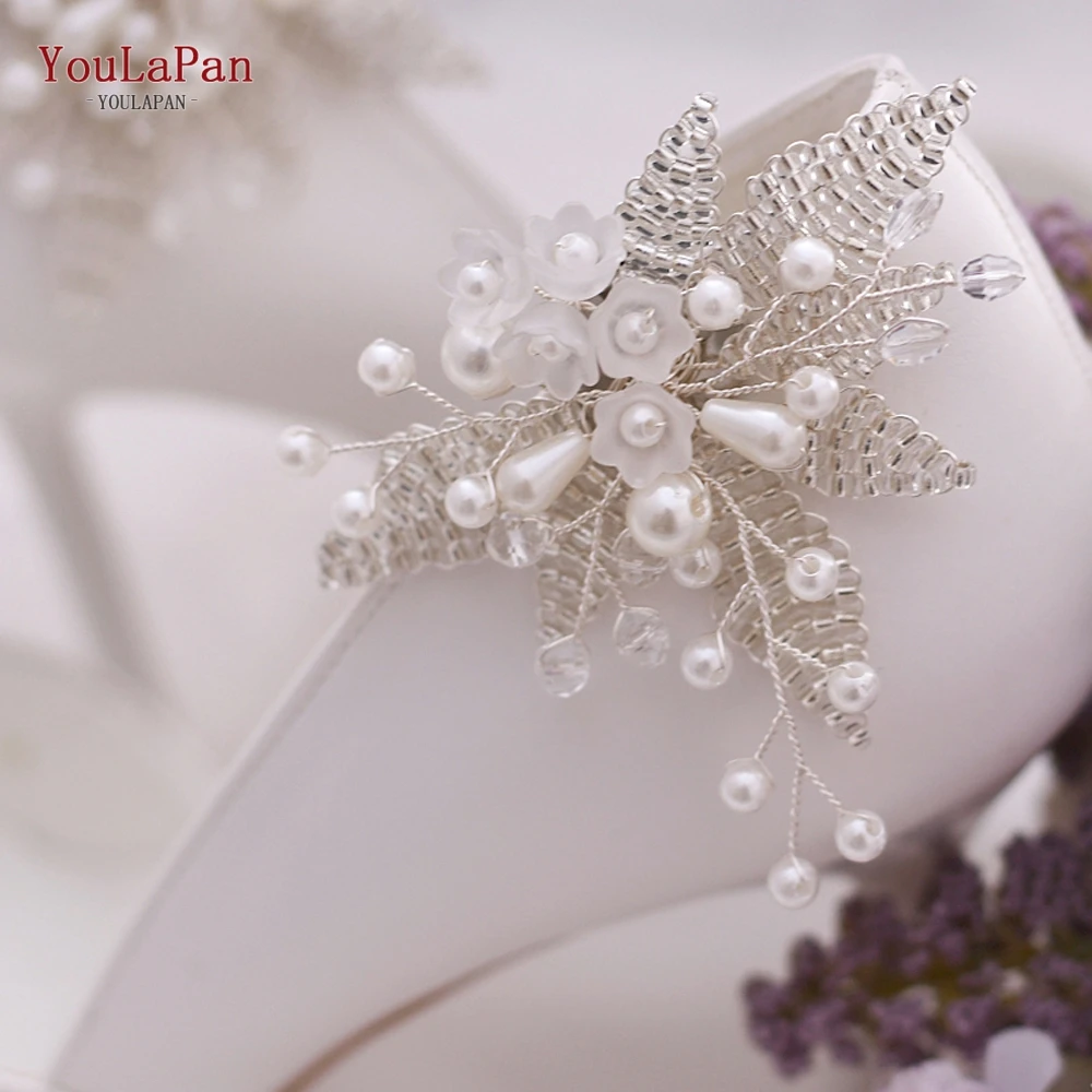 YouLaPan Pearl Shoe Buckle Wedding Flower Shoe Clip Bride Women Metal Shoes Ornaments Accessories Tiny Beaded Shoes Buckle X07