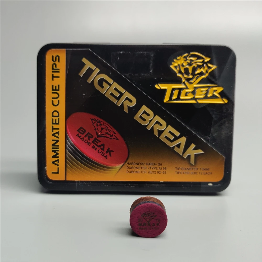 

Tiger Tip Break/Jump 15mm Leather Professional Break Jump Cue Tip Super Hard Break & Jump cue tip Pool & Billiard Accessories