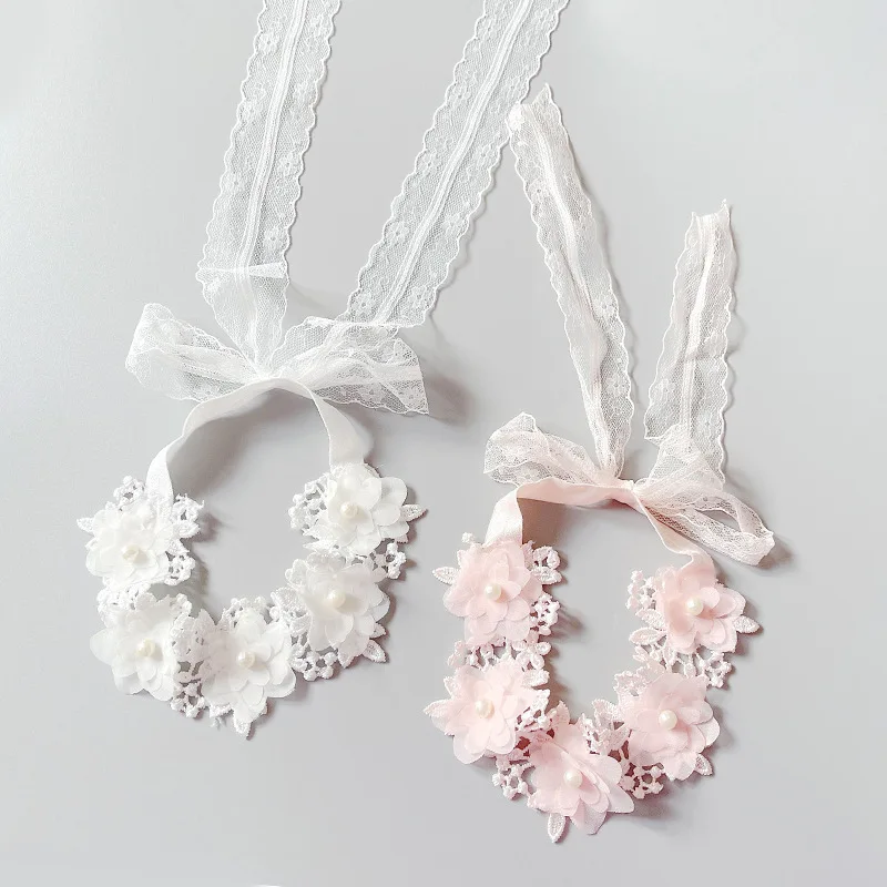 Lace Floral Headband Summer Baby Elastic Hairband Flower Wreath for Girls Headwear Photo Props Kids Party Hair Accessories