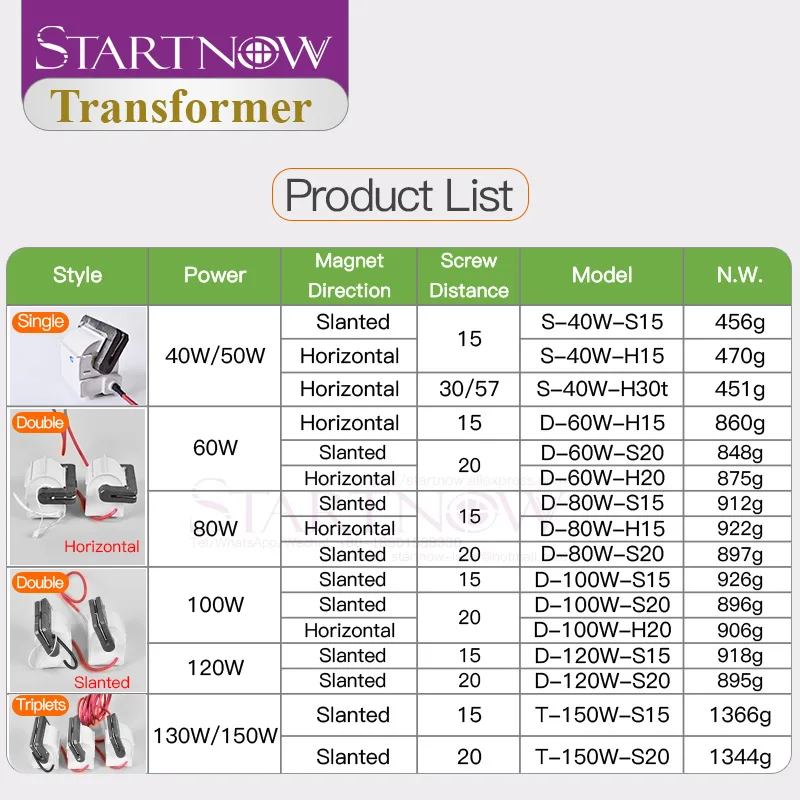 Startnow High Voltage Flyback Transformer Ignition Coil for 30W 40 45W 50 CO2 Laser Power Supply Engraving Cutting Machine Parts